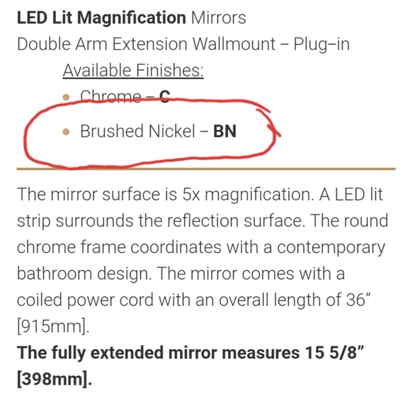 5x Magnification Mirror lighted Plug in Br Nick - Picture 3 of 5